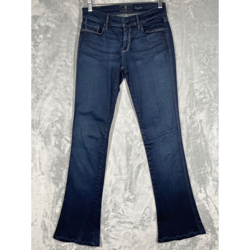 7 For All Mankind Kaylie Slim Flare Jeans Dark Wash Indigo Size 26 Made in USA